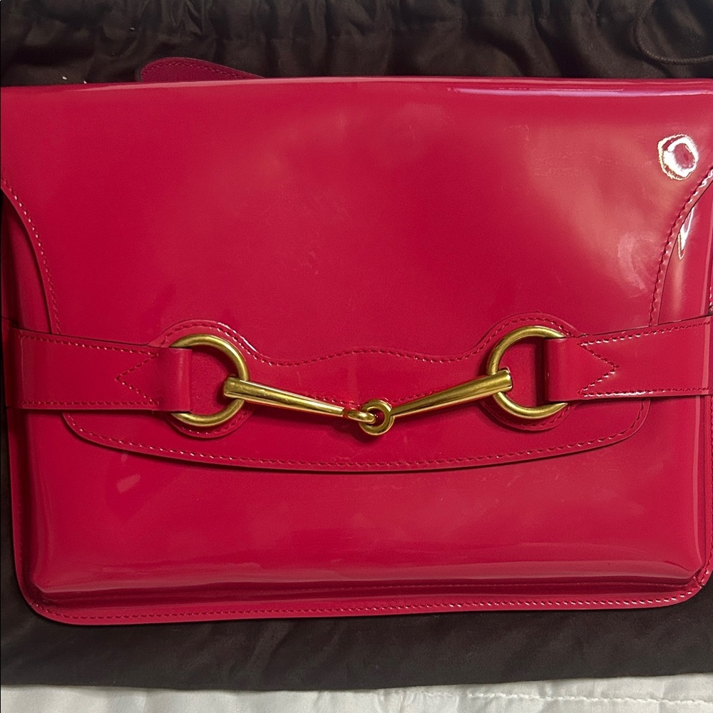 Gucci Pink Patent Leather Shoulder Bag
